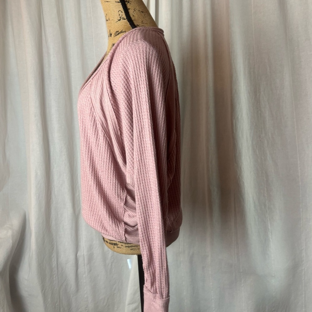 Free People We The Free Santa Clara Thermal Rose Top Sz Smalll Oversized - Picture 6 of 9